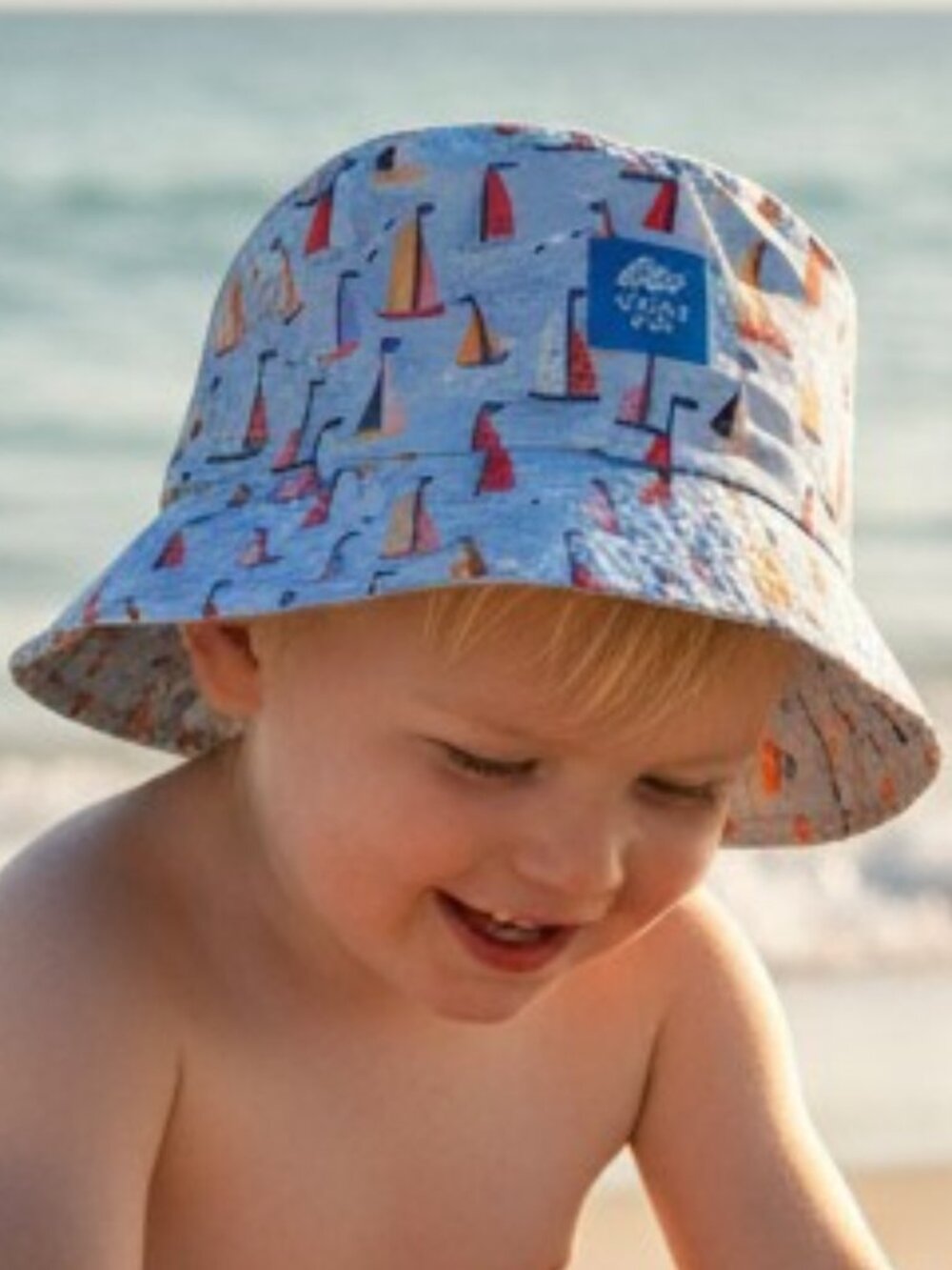Kids Boardwalk Bucket Sailboats Hat Turtle Fur